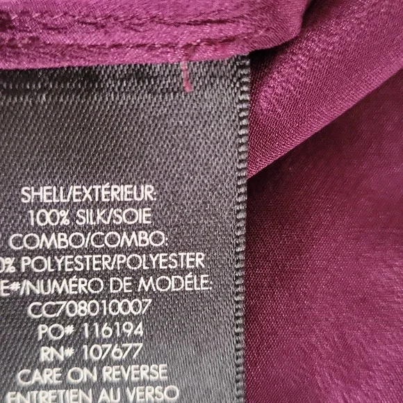 Alice+ Olivia Elisa Bitten Berry High-Neck Ruffle Blouse 100% Silk - Picture 7 of 7